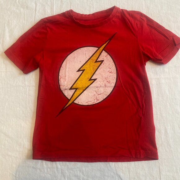 DC Comics The Flash Lightning Bolt Tees Shirt T-Shirt Boys S M 6 8 - Picture 1 of 4